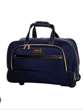 American Tourister Travel Navy Rolling Duffel Carry On Luggage Bag